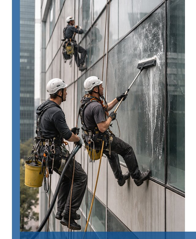 Профессиональная высотная мойка фасадов зданий в Дзержинском