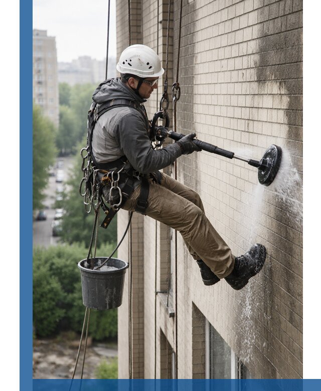 Очистка фасада от копоти в Дзержинском профессионально и безопасно