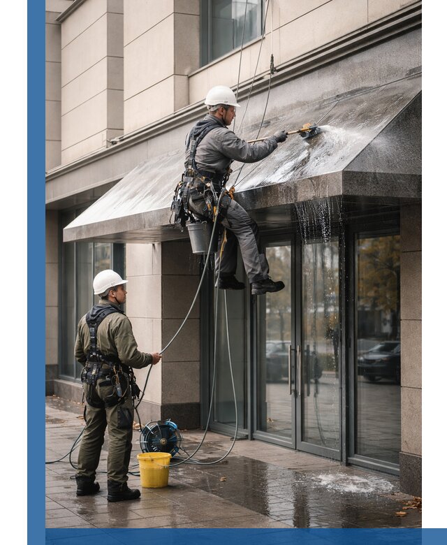 Профессиональная мойка козырьков и навесов в Дзержинском