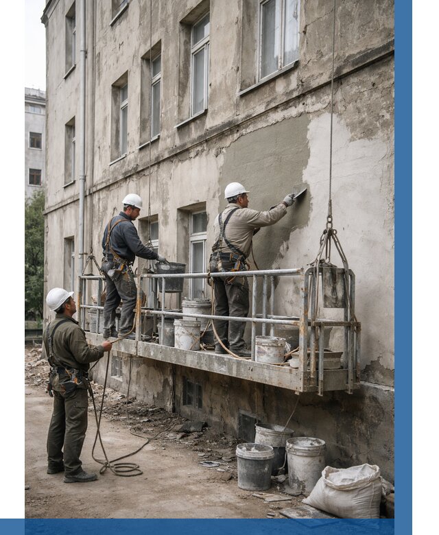 Капитальный ремонт фасада в Дзержинском от 4298 р. | ВЫСОТНИК-Дзж