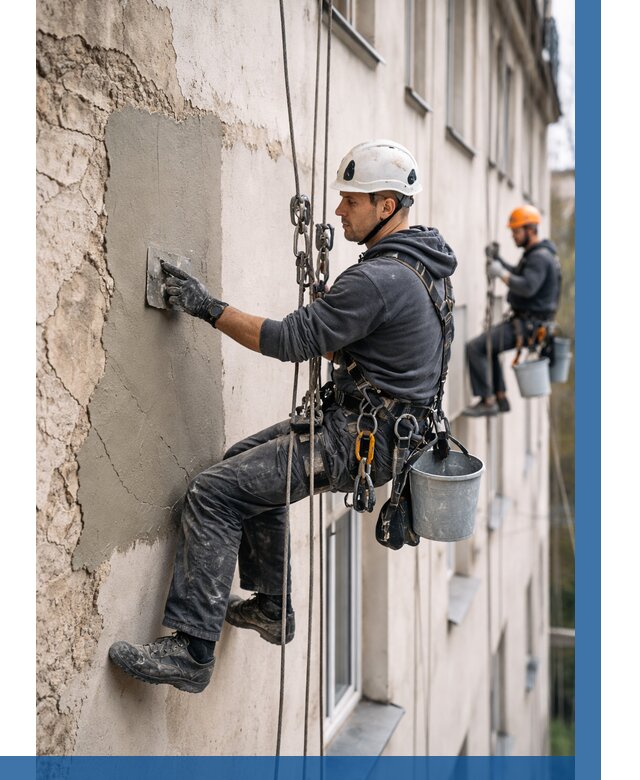 Восстановление штукатурки фасада в Дзержинском от 1228 р. | ВЫСОТНИК-Дзж