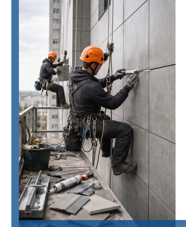 Профессиональный ремонт фасада из керамогранита в Дзержинском