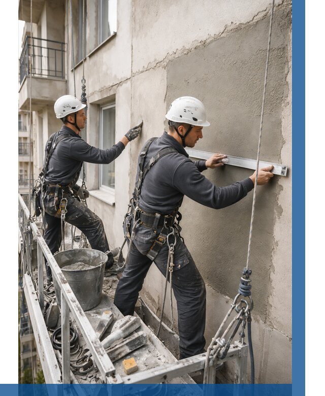 Штукатурка фасада на высоте в Дзержинском от 921 р. | ВЫСОТНИК-Дзж