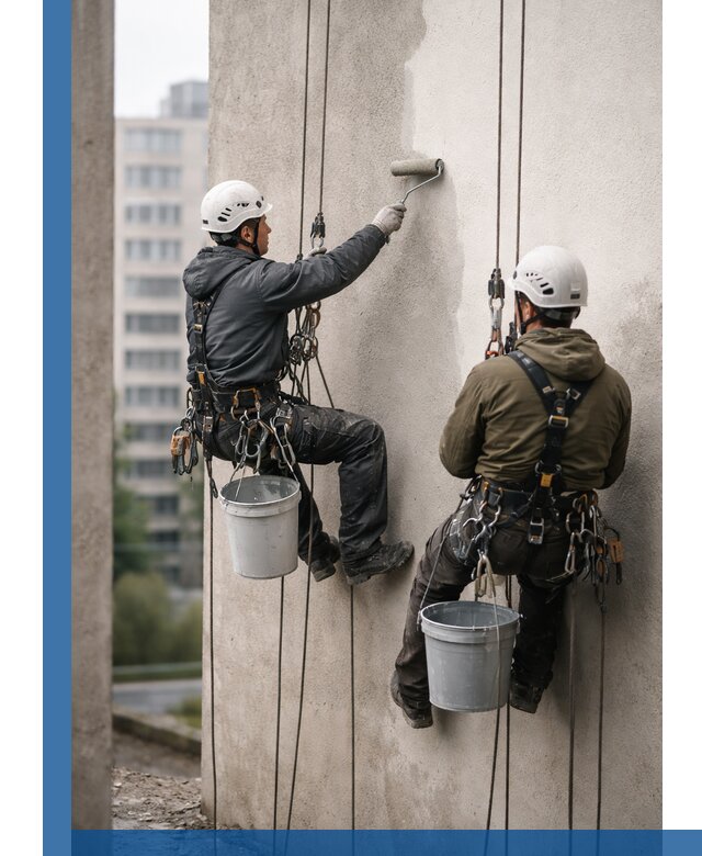 Покраска фасадов высотными альпинистами в Дзержинском с гарантией