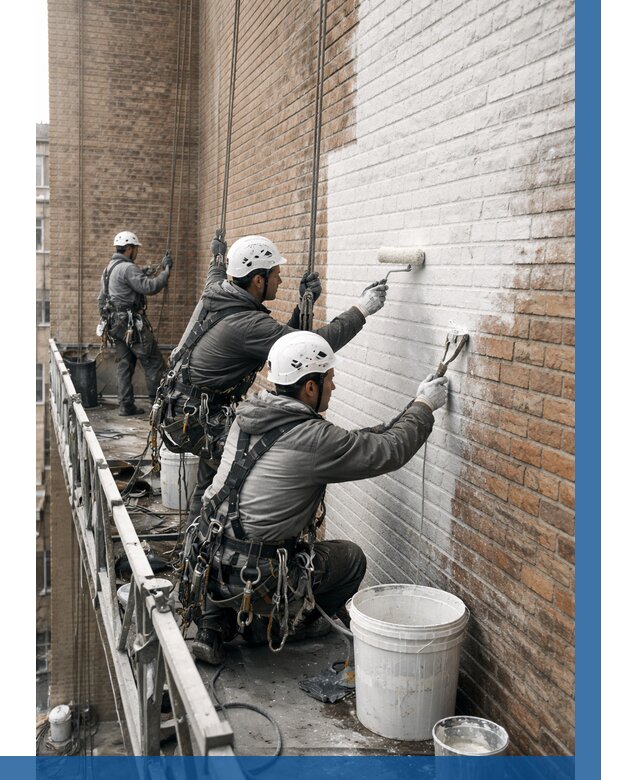 Покраска кирпичного фасада в Дзержинском от 358 р. | ВЫСОТНИК-Дзж