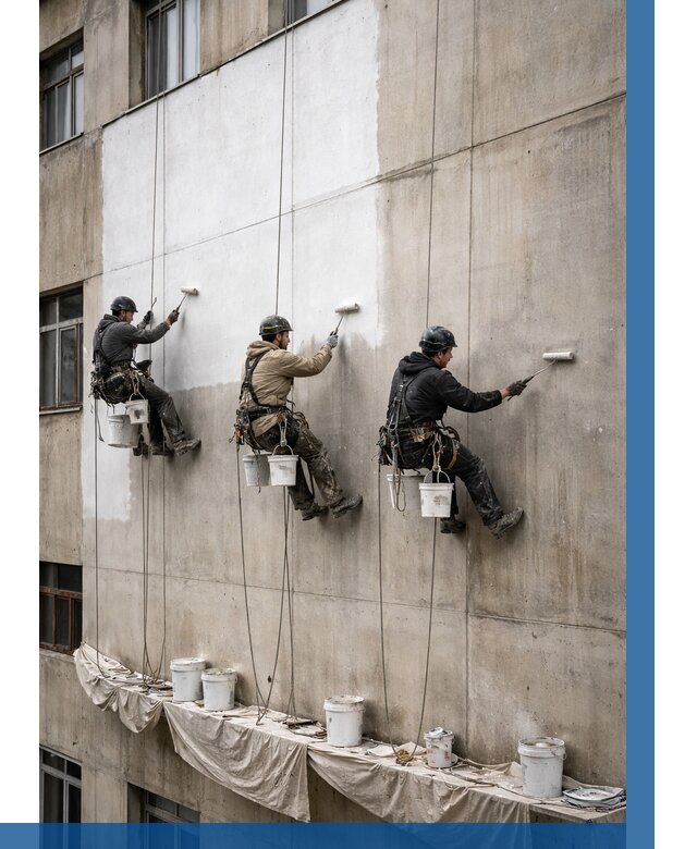 Покраска бетонного фасада в Дзержинском от 358 р за м2 | ВЫСОТНИК-Дзж