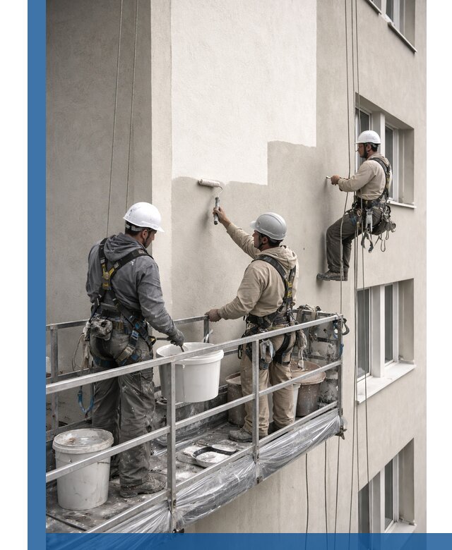 Покраска оштукатуренного фасада в Дзержинском под ключ с гарантией