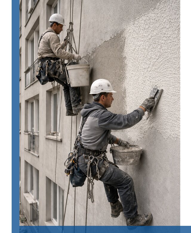 Нанесение декоративной штукатурки короед на фасад в Дзержинском