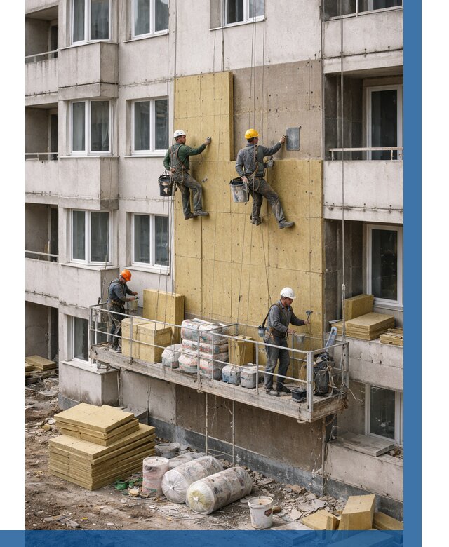 Утепление фасада минватой в Дзержинском от 1535 р. | ВЫСОТНИК-Дзж