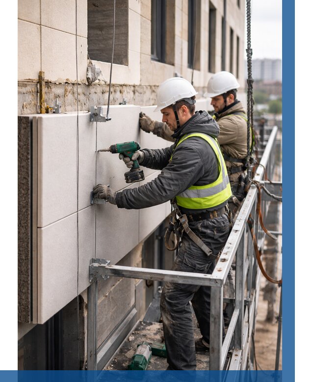 Монтаж фасадных термопанелей в Дзержинском от 1535 р. | ВЫСОТНИК-Дзж