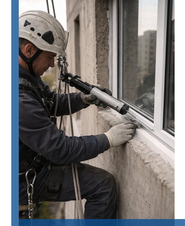 Герметизация оконных швов снаружи в Дзержинском профессионально