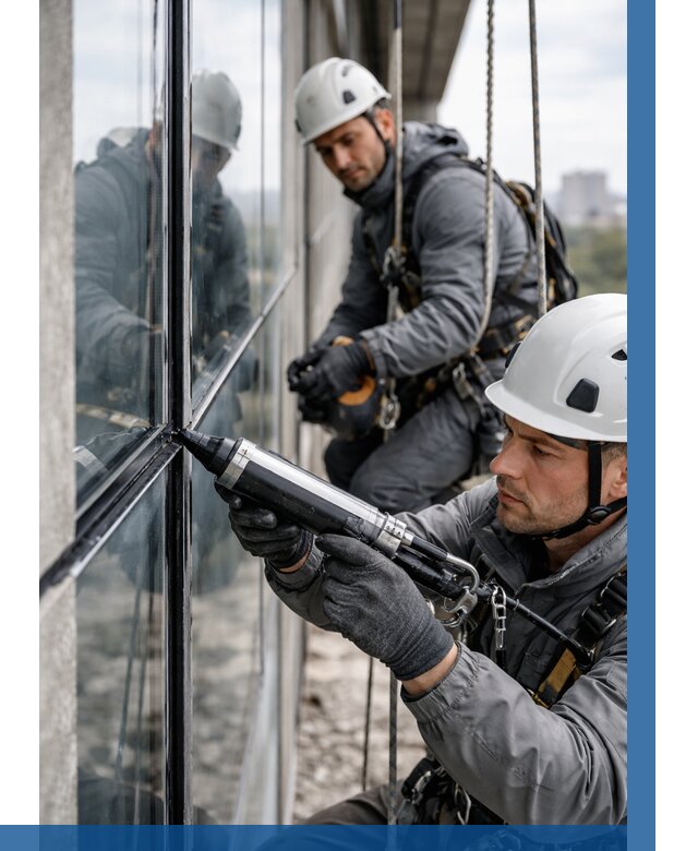 Герметизация витражных швов в Дзержинском от 665 р. | ВЫСОТНИК-Дзж