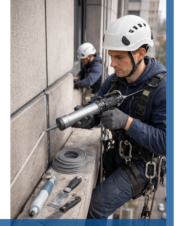 Герметизация деформационных швов фасада в Дзержинском от 716 | ВЫСОТНИК-Дзж