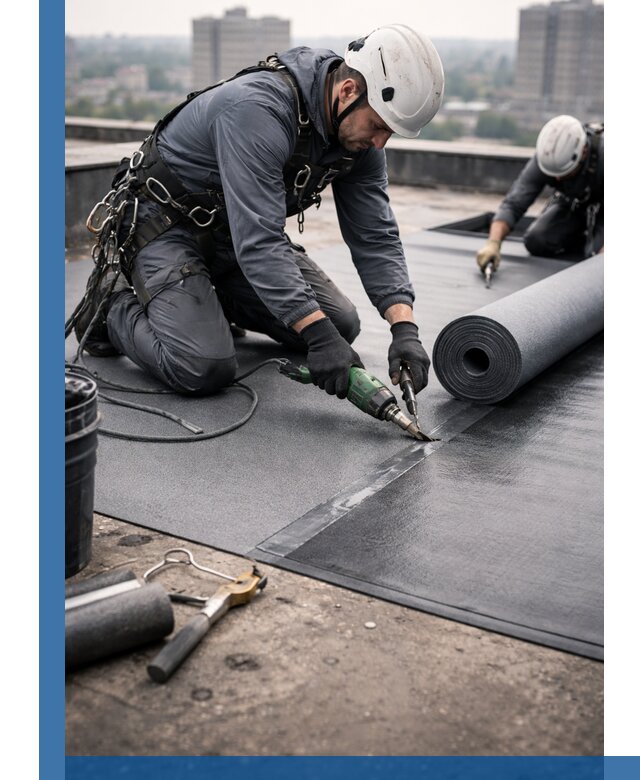 Ремонт мягкой кровли в Дзержинском с выездом промальпинистов