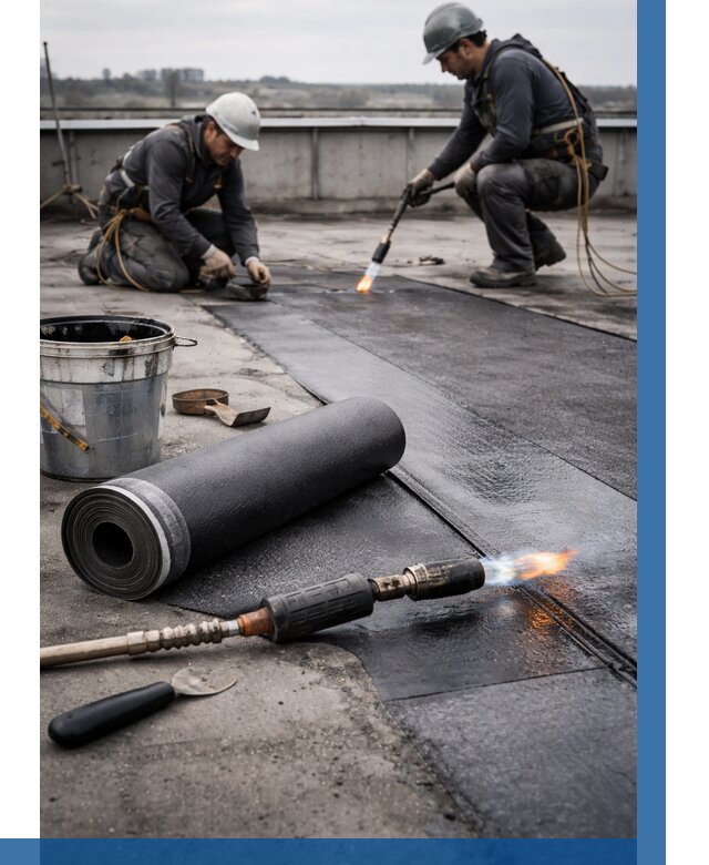 Ремонт рулонной кровли в Дзержинском от 665 р. | ВЫСОТНИК-Дзж