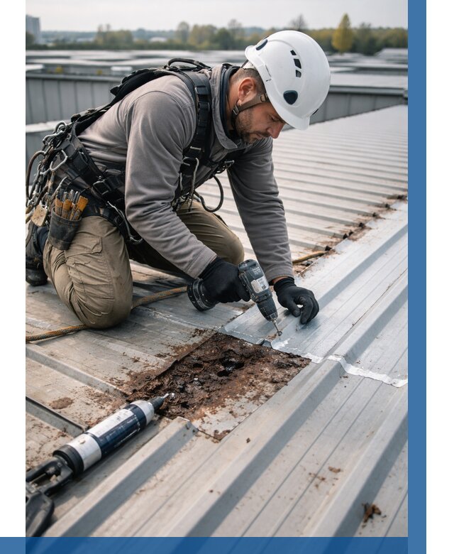 Ремонт профнастила на кровле в Дзержинском от 716 р. | ВЫСОТНИК-Дзж