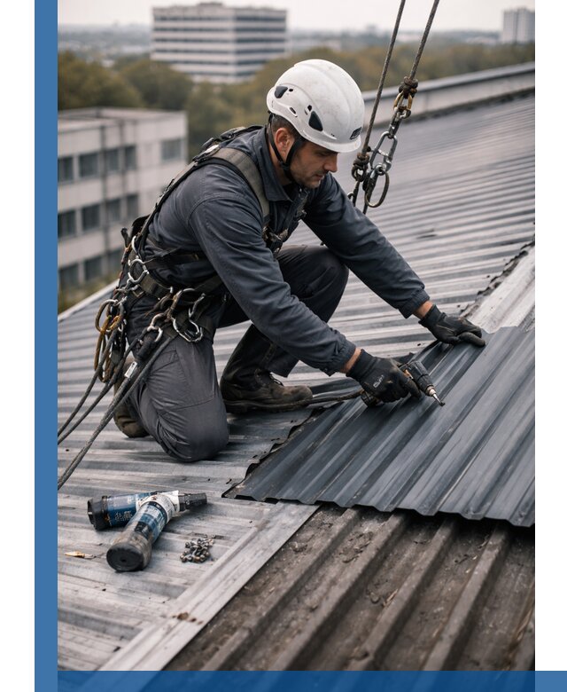 Ремонт профнастила на кровле в Дзержинском, работы под ключ