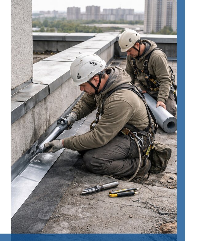 Ремонт кровельных примыканий в Дзержинском от 1228 р. | ВЫСОТНИК-Дзж