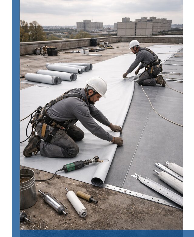 Монтаж мембранной кровли в Дзержинском для промышленных зданий