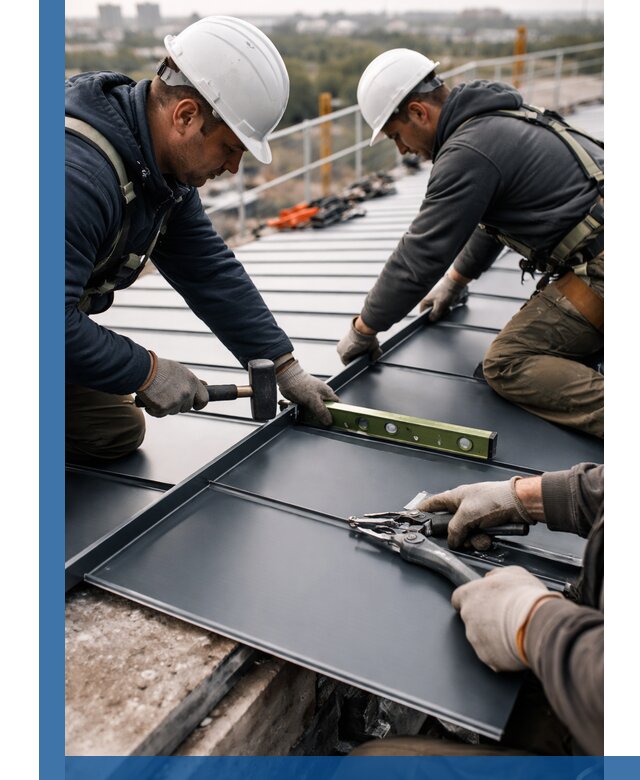 Монтаж фальцевой кровли в Дзержинском для промышленных зданий