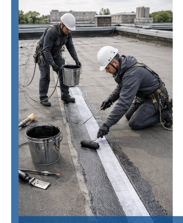 Гидроизоляция кровли мастикой в Дзержинском надежная защита