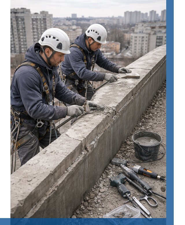 Ремонт парапета на кровле в Дзержинском от 1535 р. | ВЫСОТНИК-Дзж