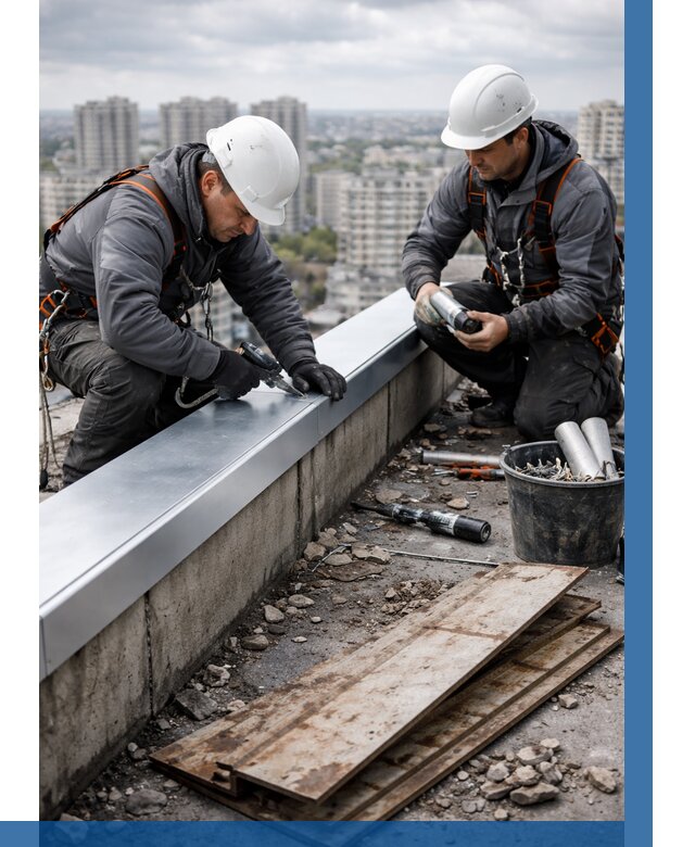 Замена парапетных крышек под ключ в Дзержинском от 1228 р. | ВЫСОТНИК-Дзж