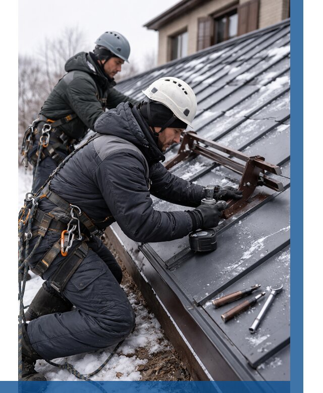 Монтаж снегозадержателей в Дзержинском от 461 р. | ВЫСОТНИК-Дзж