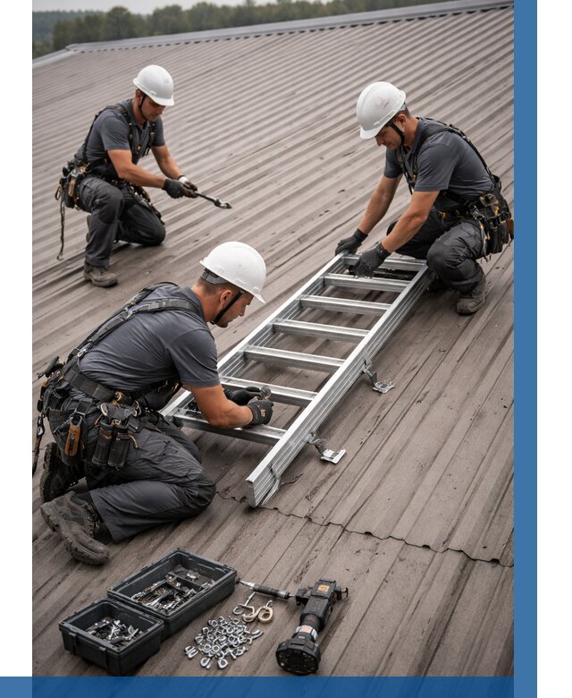 Монтаж кровельной лестницы в Дзержинском от 4605 р. | ВЫСОТНИК-Дзж