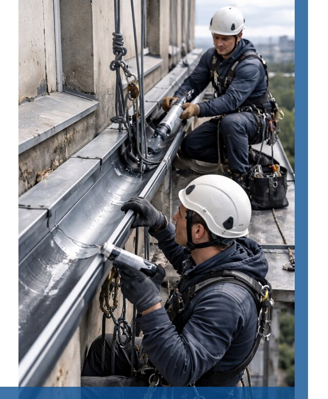 Ремонт водосточных желобов в Дзержинском от 6652 р. | ВЫСОТНИК-Дзж