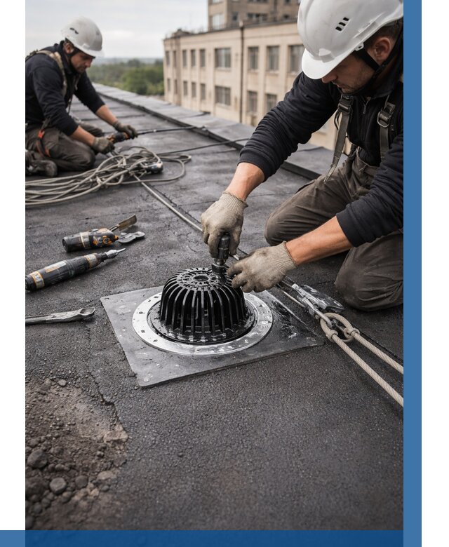 Установка водосточных воронок в Дзержинском цена от 3582 р. | ВЫСОТНИК-Дзж