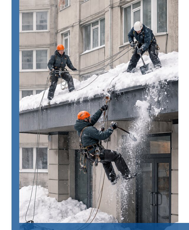 Безопасная очистка навесов от снега в Дзержинском круглогодично