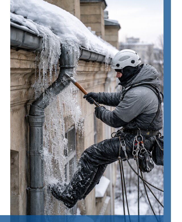 Очистка водостоков от льда в Дзержинском от 3582 р. | ВЫСОТНИК-Дзж