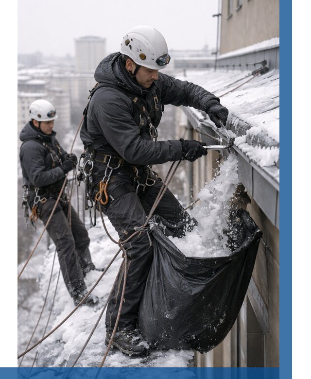 Аварийная очистка крыши в Дзержинском под ключ от 307 р. | ВЫСОТНИК-Дзж