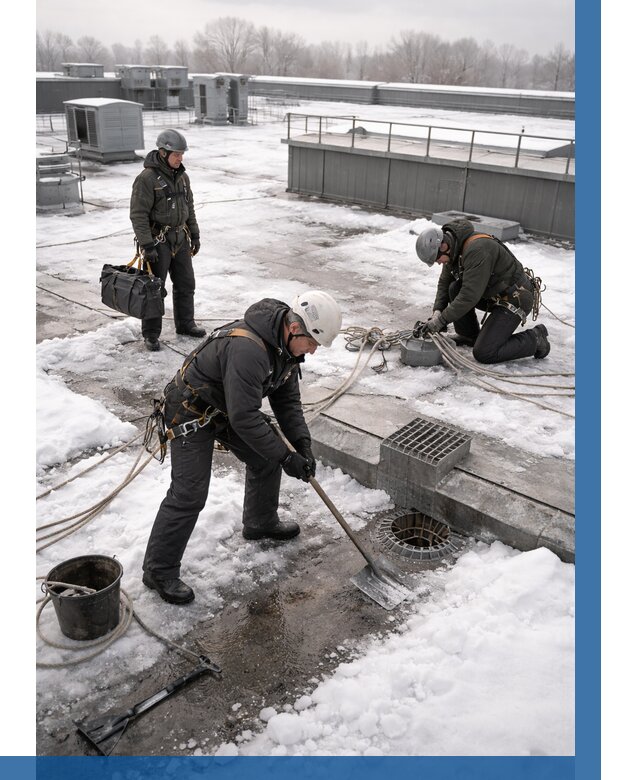 Абонентское обслуживание кровли зимой в Дзержинском от 8187 р. | ВЫСОТНИК-Дзж