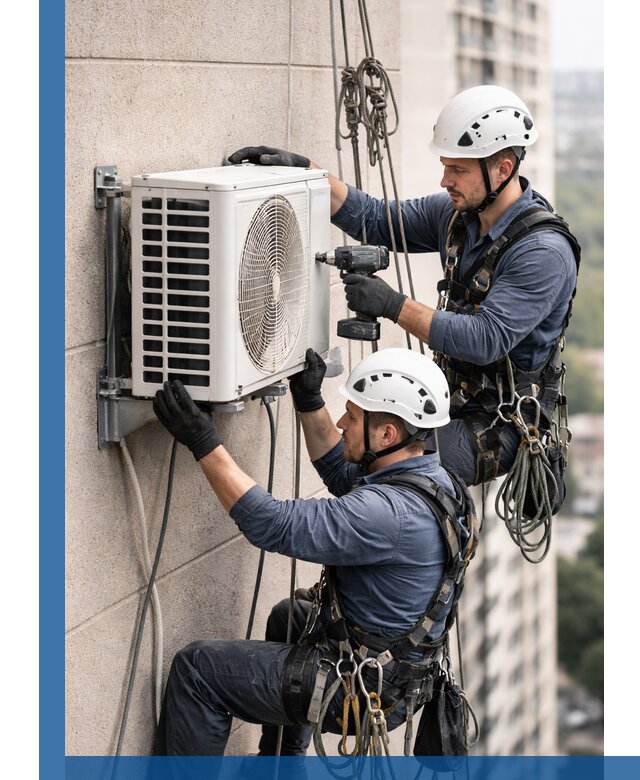 Монтаж внешнего блока кондиционера в Дзержинском установка и крепление