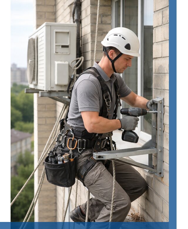 Установка кронштейнов кондиционера в Дзержинском от 3582 р. | ВЫСОТНИК-Дзж