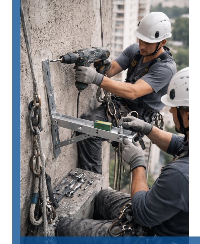 Установка кронштейнов кондиционера и крепежа в Дзержинском