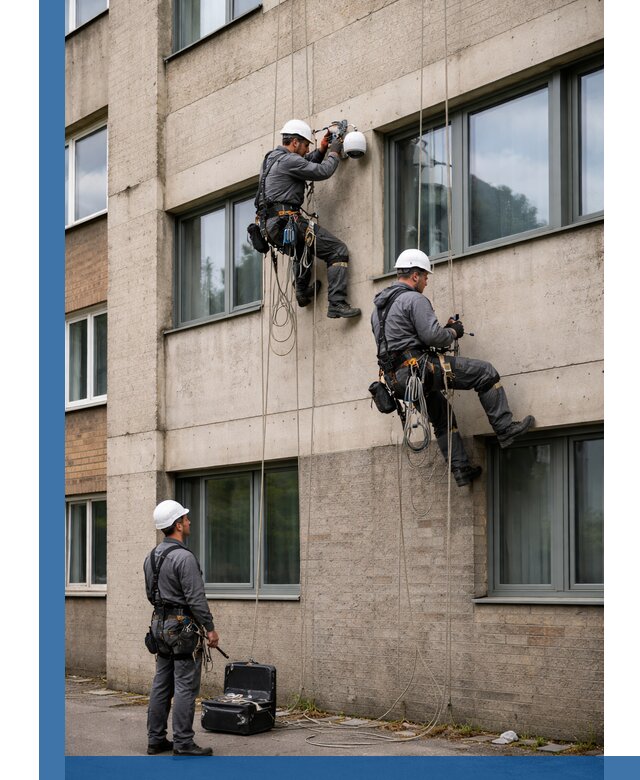 Монтаж фасадных камер видеонаблюдения в Дзержинском под ключ