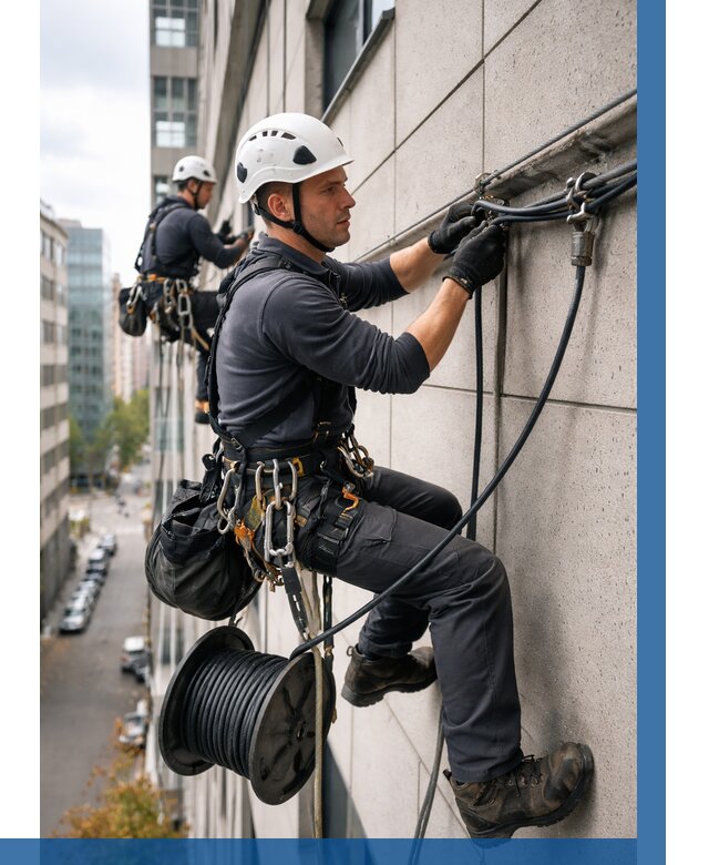 Прокладка кабеля по фасаду в Дзержинском от 358 р. | ВЫСОТНИК-Дзж