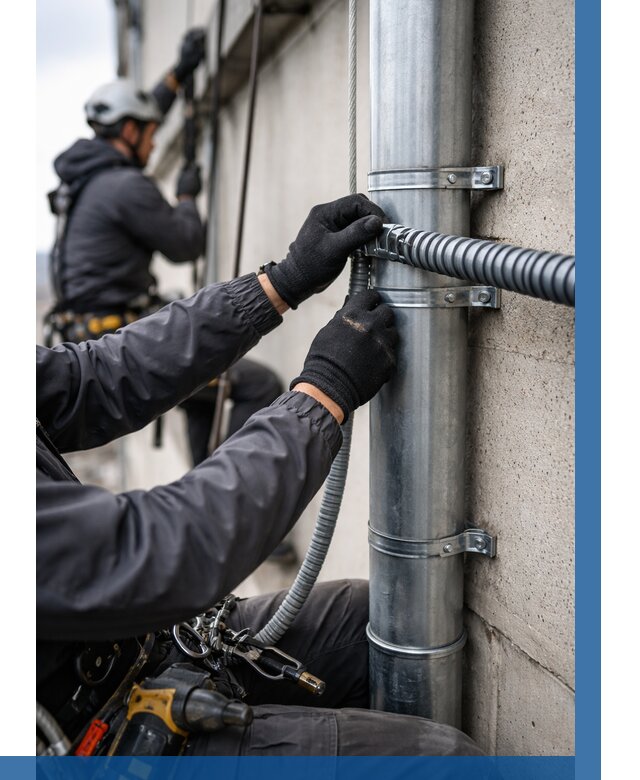 Монтаж гофры для кабеля в Дзержинском от 307 р. | ВЫСОТНИК-Дзж