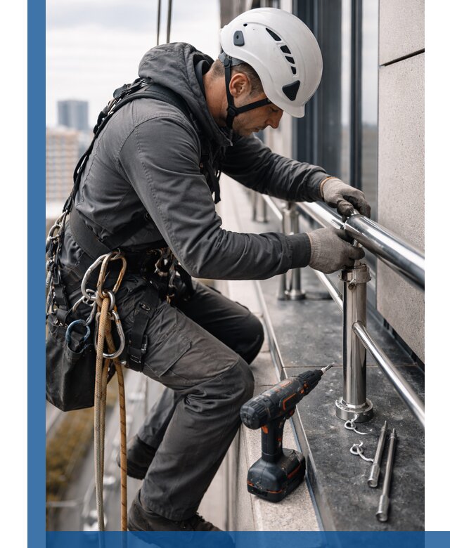 Монтаж ограждений на высоте в Дзержинском для зданий и конструкций