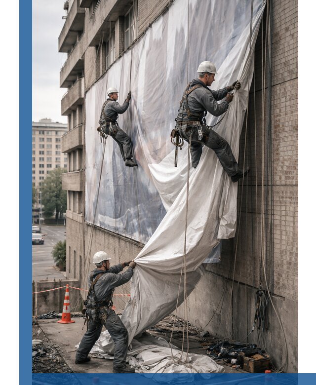 Демонтаж баннеров с фасада в Дзержинском оперативно и безопасно