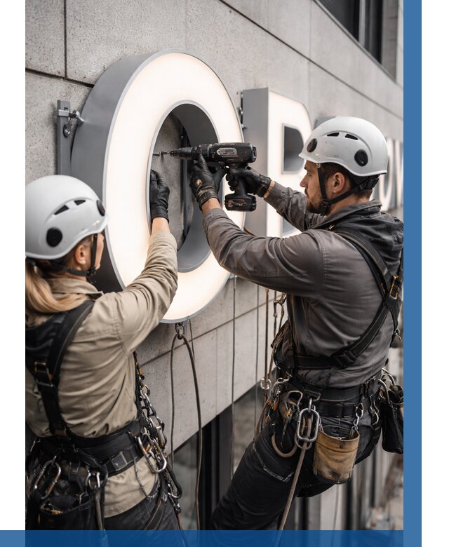 Монтаж световых букв в Дзержинском от 3070 р. под ключ ВЫСОТНИК-Дзж