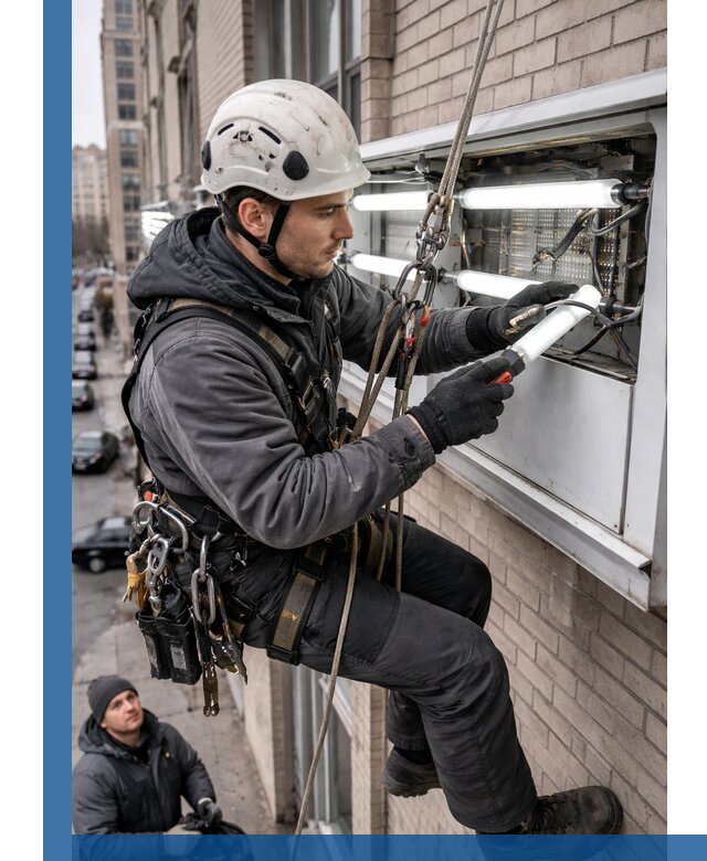 Профессиональная замена ламп в наружной вывеске в Дзержинском