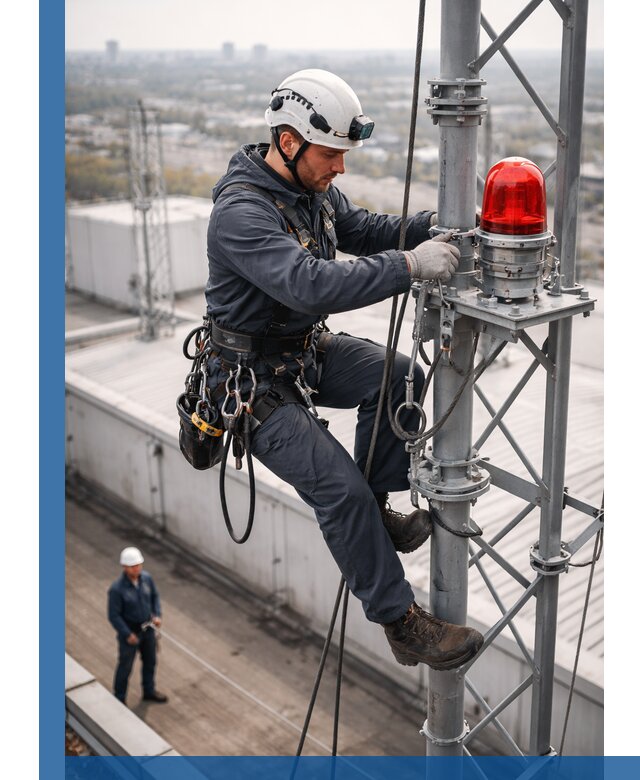 Монтаж заградительных огней и обслуживание объектов в Дзержинском