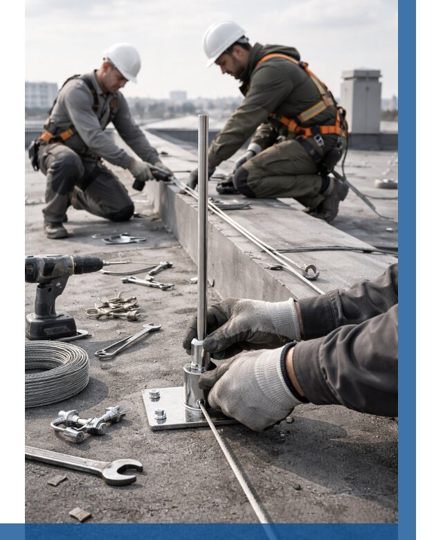 Монтаж молниезащиты на кровле в Дзержинском цена от 25585 р. | ВЫСОТНИК-Дзж