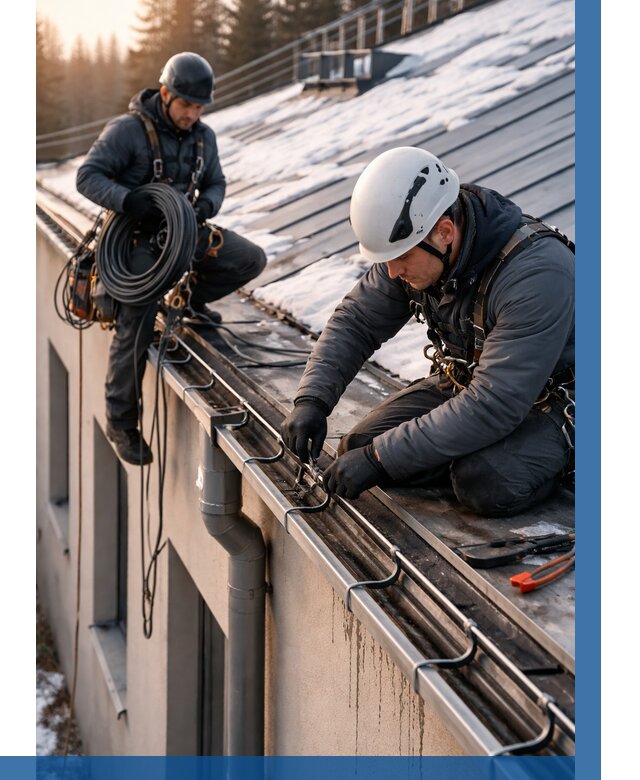 Монтаж греющего кабеля на кровле в Дзержинском от 461 р. | ВЫСОТНИК-Дзж
