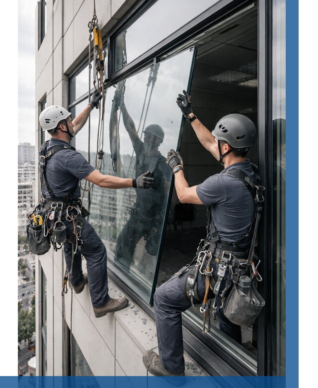 Замена стеклопакетов на высоте в Дзержинском от 5629 р. | ВЫСОТНИК-Дзж