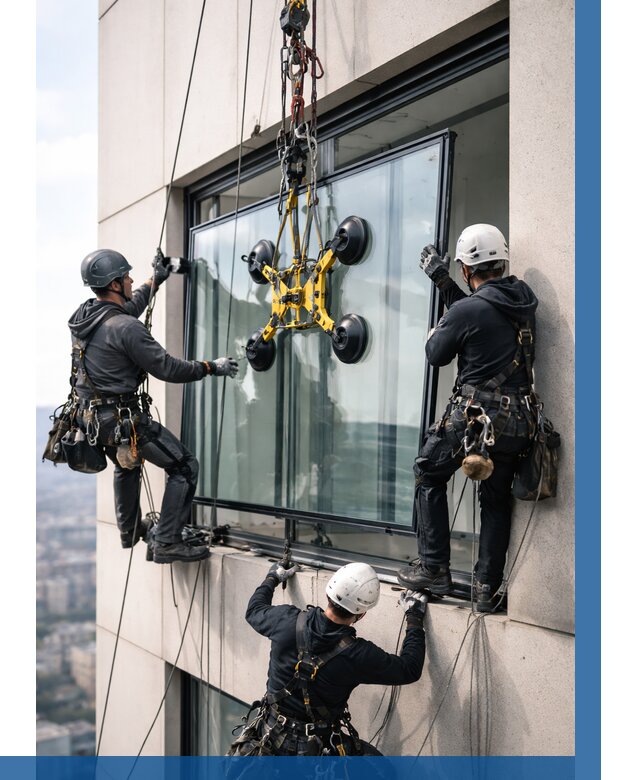 Монтаж стеклопакетов на высоте в Дзержинском от 3275 р. | ВЫСОТНИК-Дзж